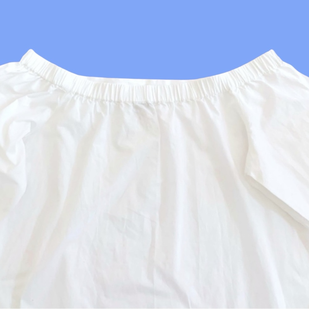 LOFT OUTLET Cotton Off-Shoulder Eyelet Bottom Blouse in White Size Medium - Picture 5 of 8
